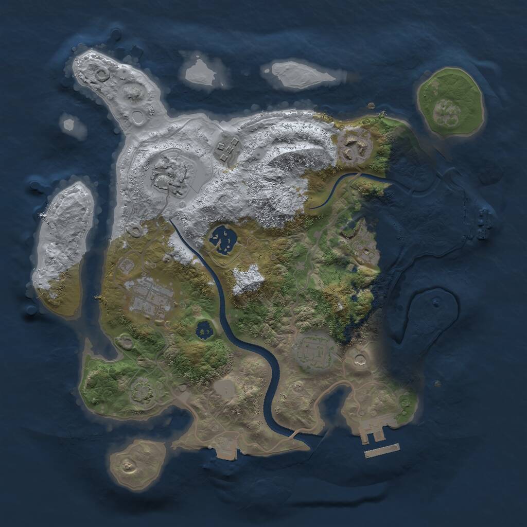 Rust Map: Procedural Map, Size: 3000, Seed: 517752111, 12 Monuments