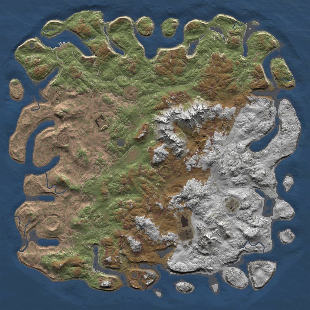 Rust Map: Procedural Map, Size: 6000, Seed: 58234562, 15 Monuments