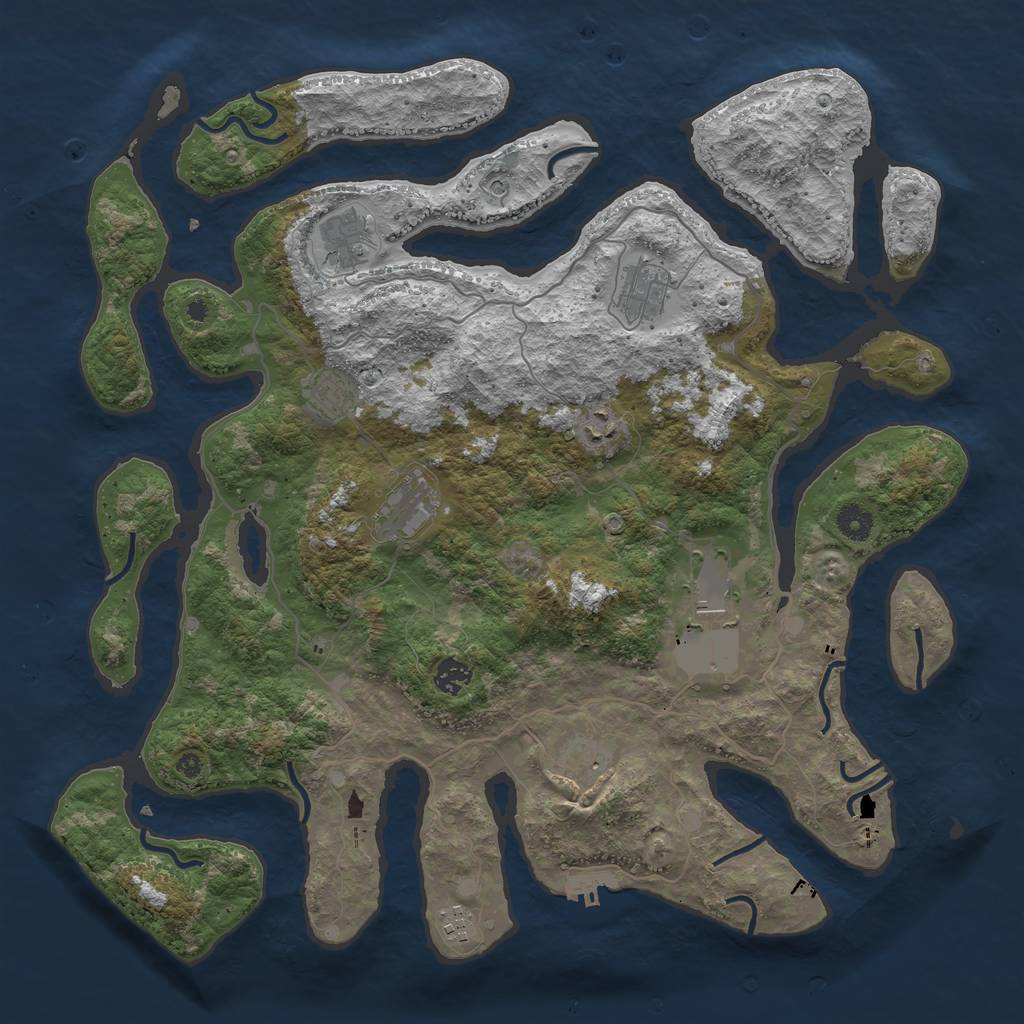 Rust Map: Procedural Map, Size: 4250, Seed: 4154, 13 Monuments