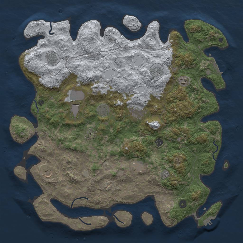 Rust Map: Procedural Map, Size: 4500, Seed: 85694235, 20 Monuments