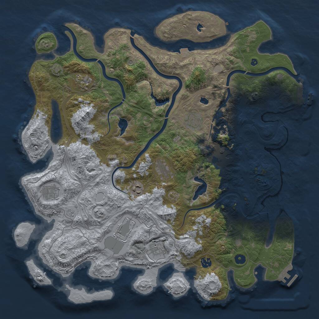 Rust Map: Procedural Map, Size: 4500, Seed: 2255, 16 Monuments