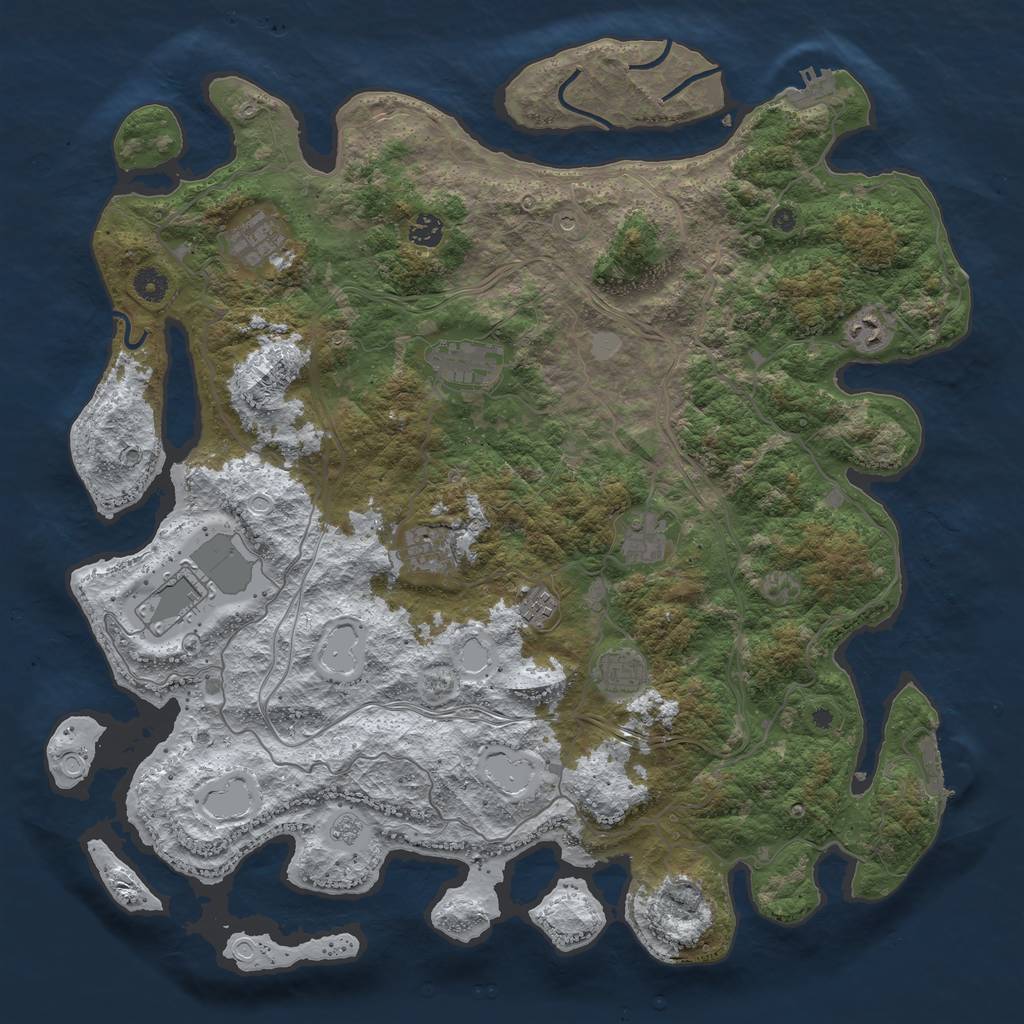 Rust Map: Procedural Map, Size: 4500, Seed: 2255, 18 Monuments