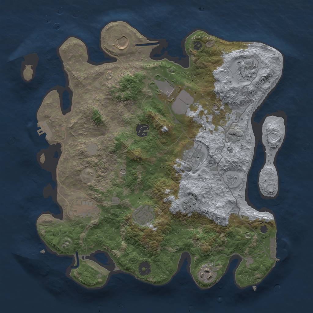 Rust Map: Procedural Map, Size: 3500, Seed: 191655515, 16 Monuments