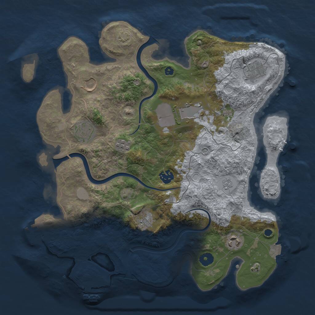 Rust Map: Procedural Map, Size: 3500, Seed: 191655515, 14 Monuments