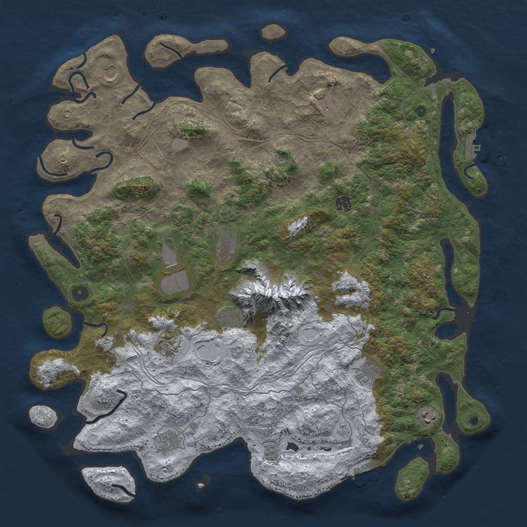 Rust Map: Procedural Map, Size: 5000, Seed: 10651065, 20 Monuments