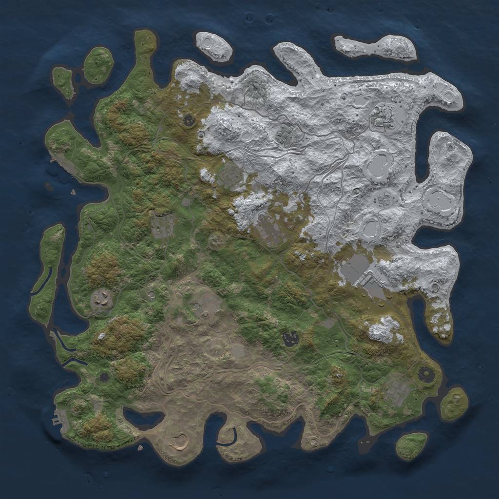 Rust Map: Procedural Map, Size: 4500, Seed: 333, 20 Monuments