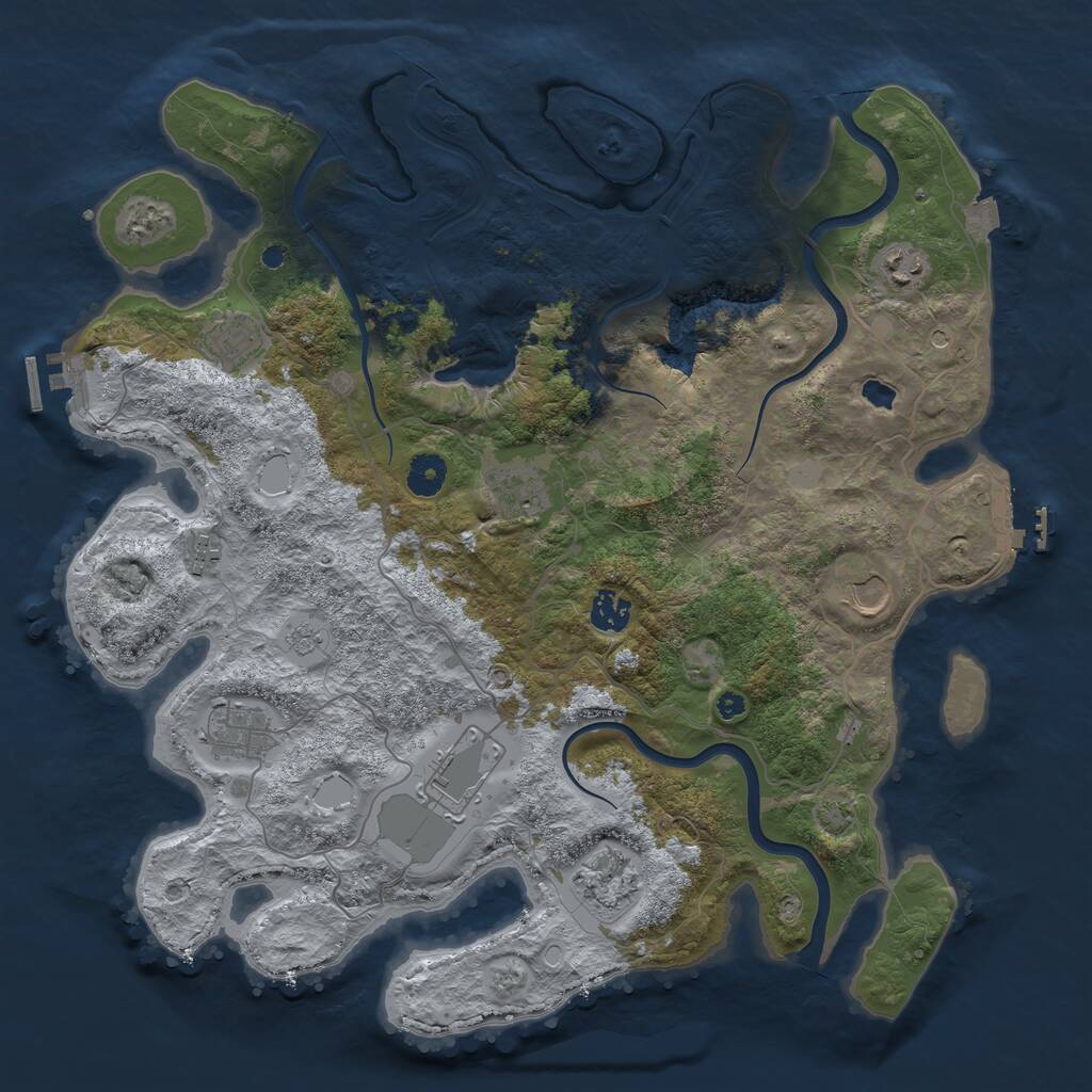 Rust Map: Procedural Map, Size: 4000, Seed: 16415, 15 Monuments