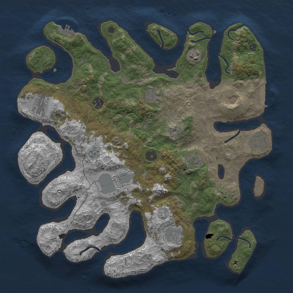Rust Map: Procedural Map, Size: 4000, Seed: 16415, 18 Monuments
