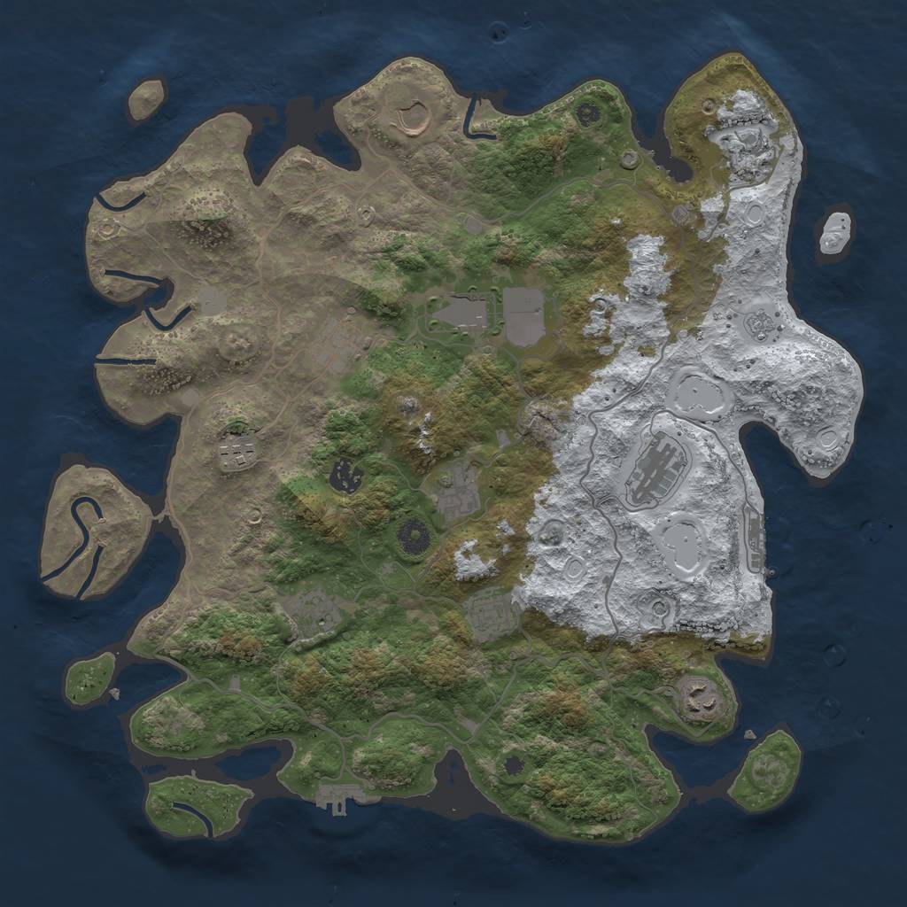 Rust Map: Procedural Map, Size: 4000, Seed: 6792, 20 Monuments