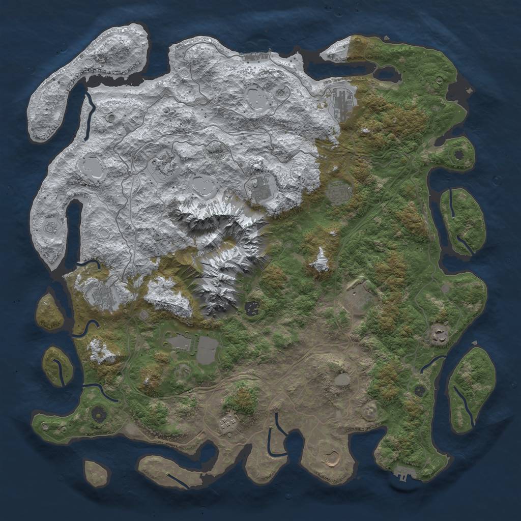 Rust Map: Procedural Map, Size: 5000, Seed: 437056, 20 Monuments