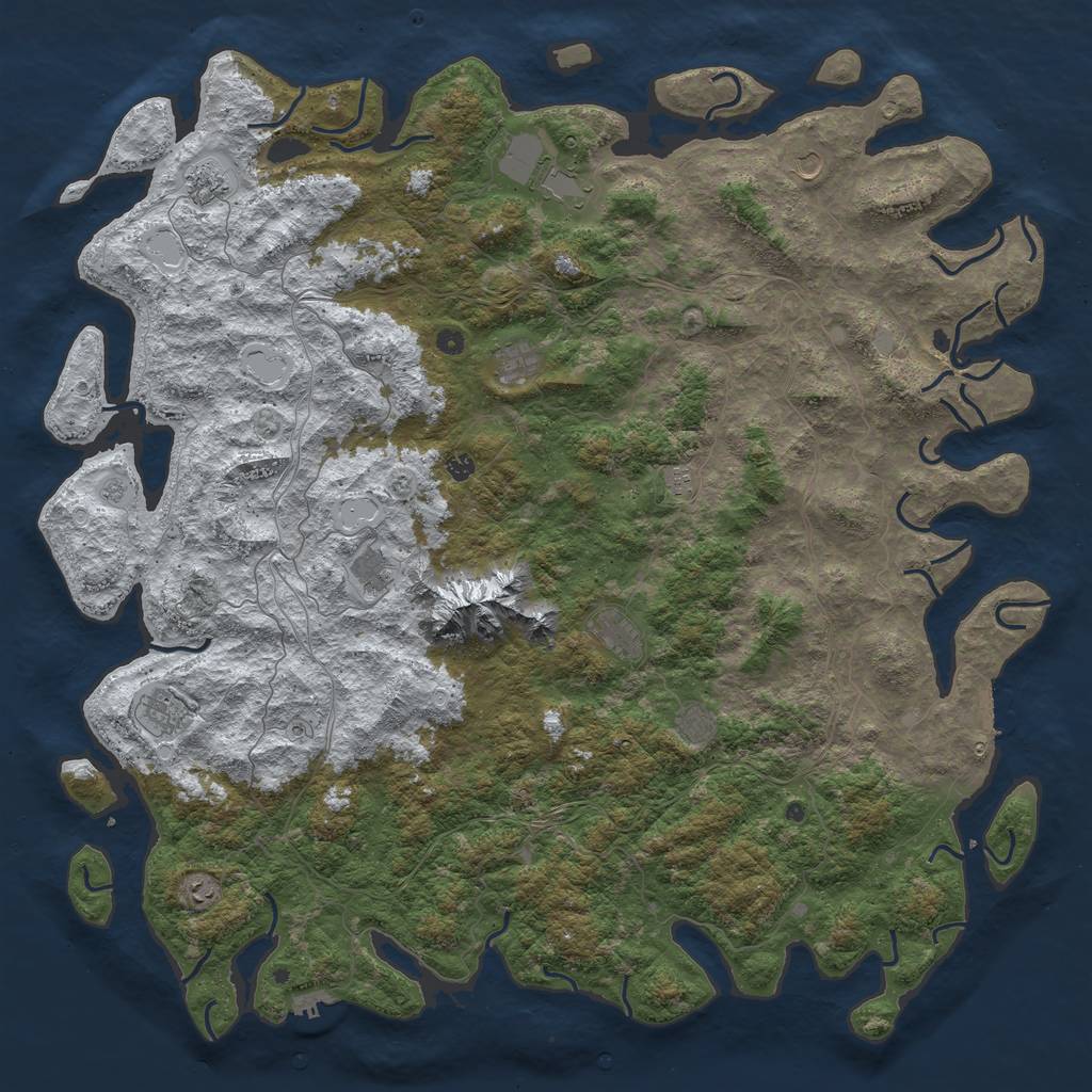 Rust Map: Procedural Map, Size: 6000, Seed: 345, 20 Monuments