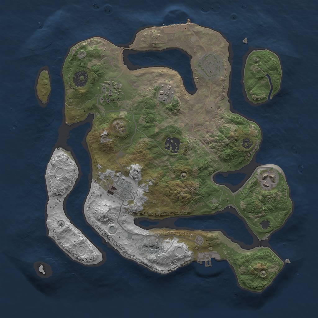 Rust Map: Procedural Map, Size: 3000, Seed: 12348, 13 Monuments