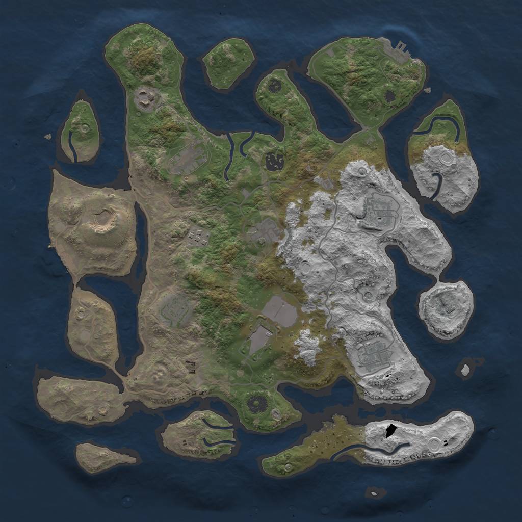 Rust Map: Procedural Map, Size: 4000, Seed: 965702473, 21 Monuments