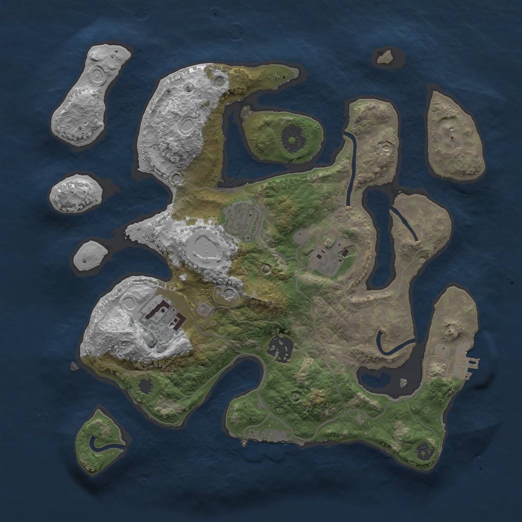 Rust Map: Procedural Map, Size: 3000, Seed: 1195520468, 15 Monuments