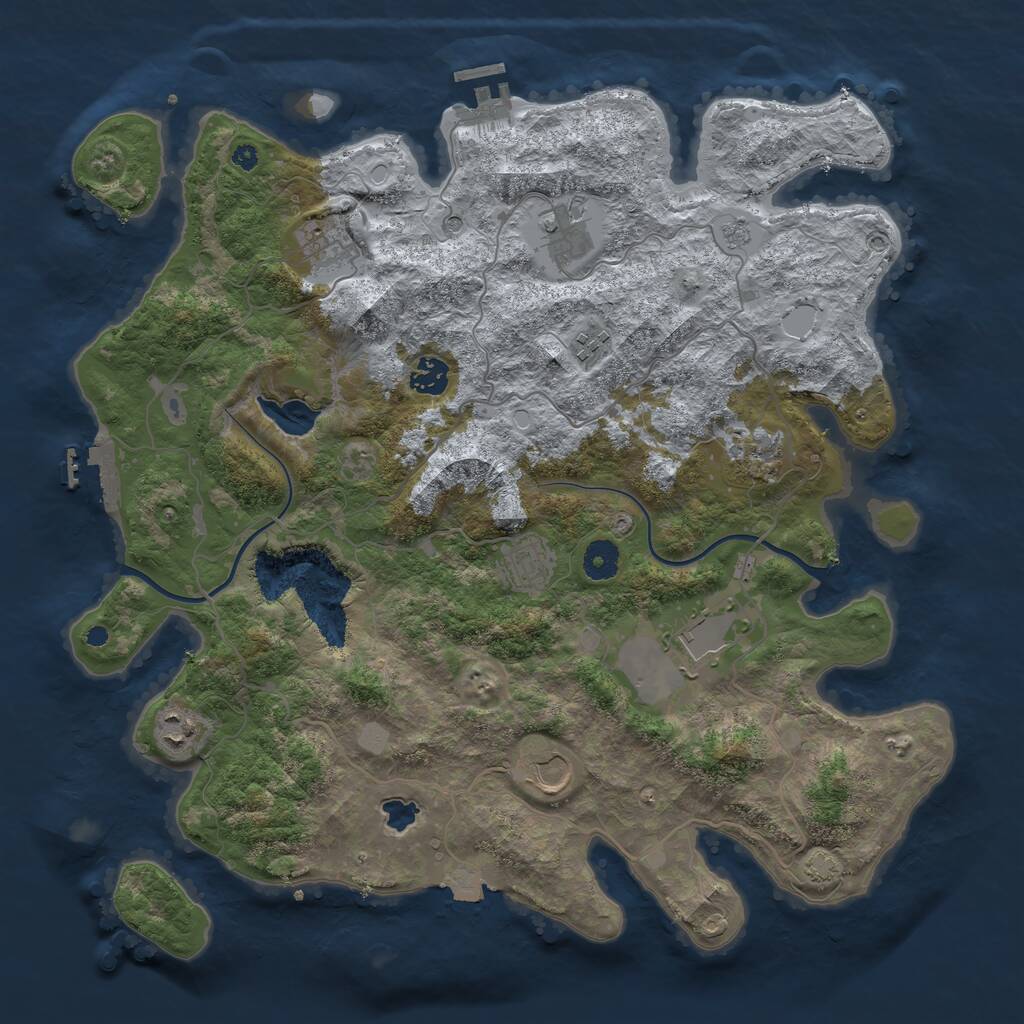 Rust Map: Procedural Map, Size: 4000, Seed: 507451701, 15 Monuments