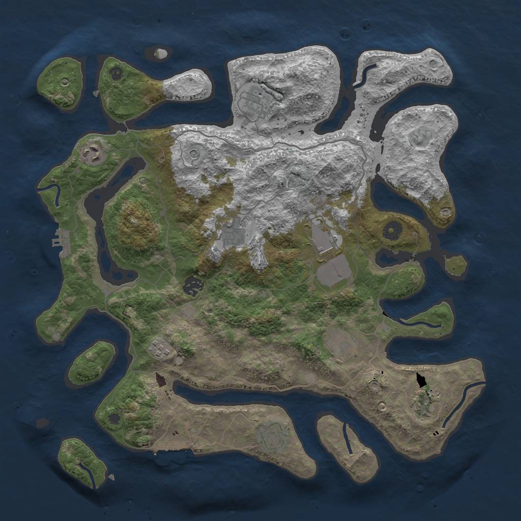 Rust Map: Procedural Map, Size: 4000, Seed: 507451701, 14 Monuments