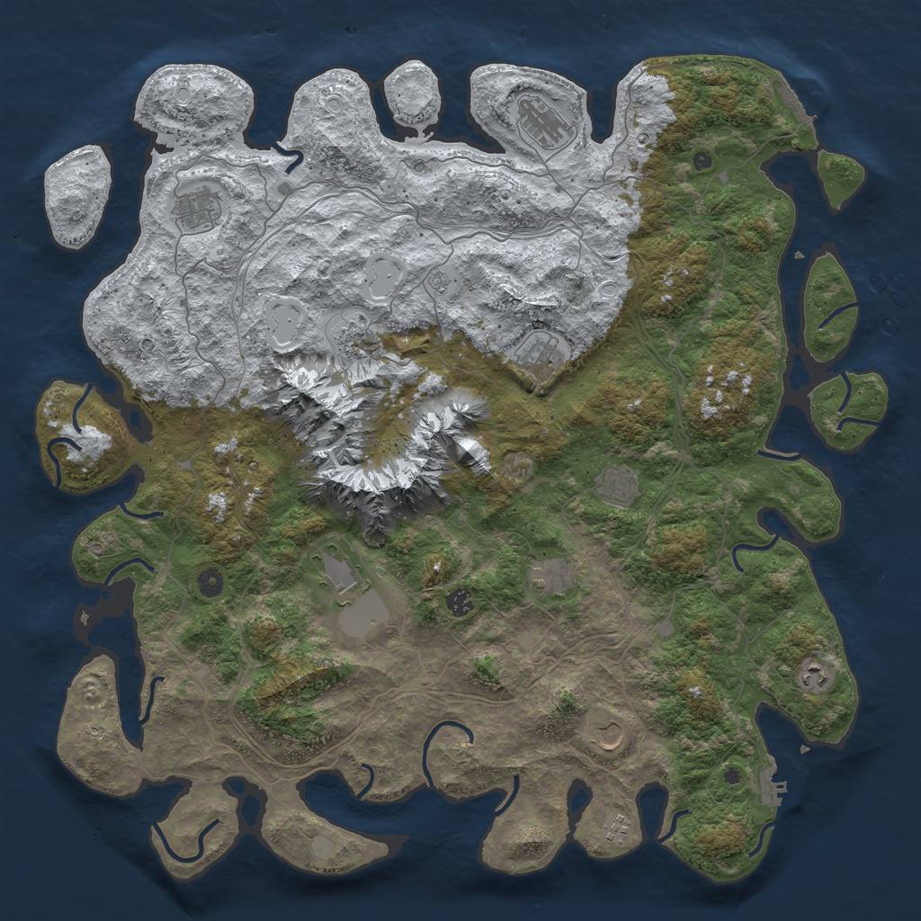 Rust Map: Procedural Map, Size: 5000, Seed: 48365, 20 Monuments