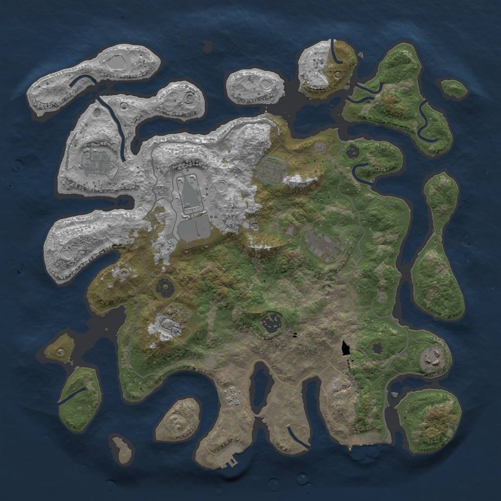 Rust Map: Procedural Map, Size: 4000, Seed: 965498494, 16 Monuments