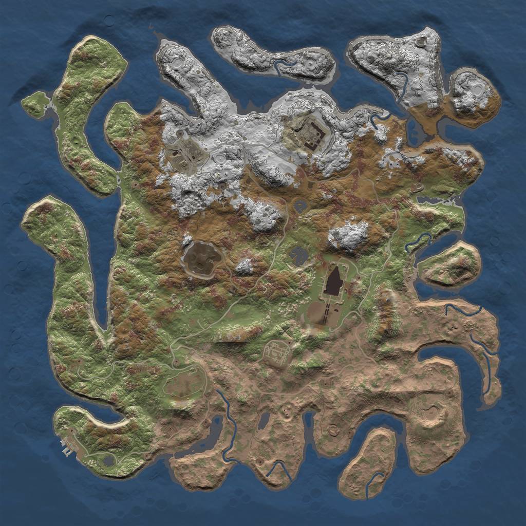 Rust Map: Procedural Map, Size: 4250, Seed: 578651181, 13 Monuments