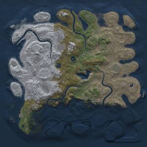 Thumbnail Rust Map: Procedural Map, Size: 4300, Seed: 171314819, 14 Monuments