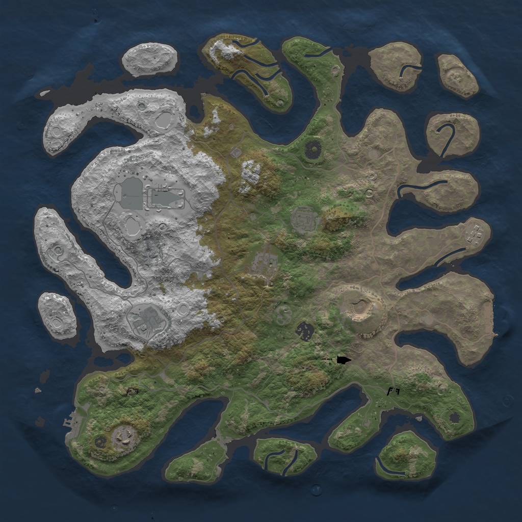 Rust Map: Procedural Map, Size: 4300, Seed: 171314819, 16 Monuments