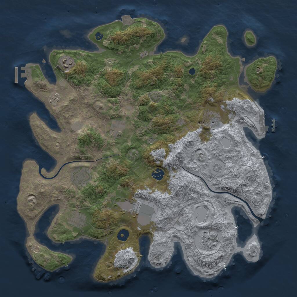 Rust Map: Procedural Map, Size: 3800, Seed: 171314817, 15 Monuments