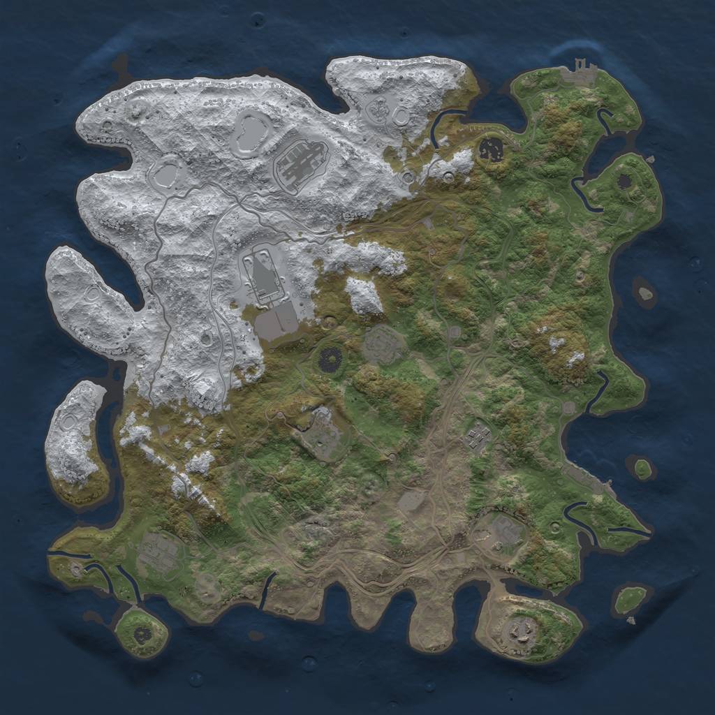 Rust Map: Procedural Map, Size: 4250, Seed: 13906, 18 Monuments