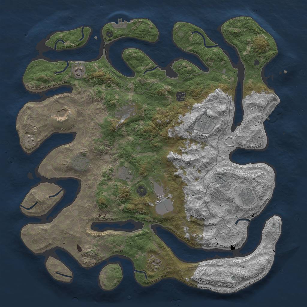 Rust Map: Procedural Map, Size: 4500, Seed: 125548, 19 Monuments