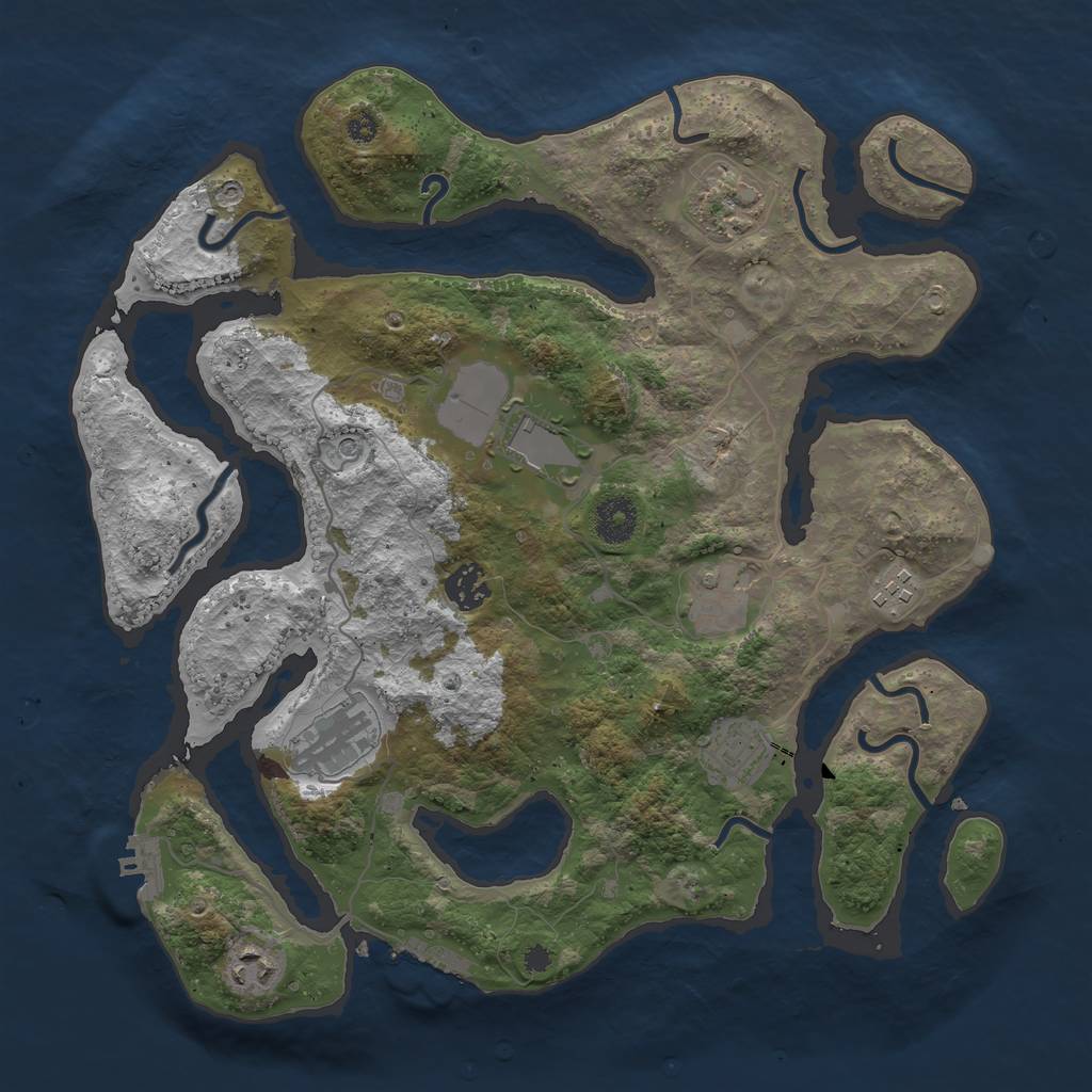 Rust Map: Procedural Map, Size: 3600, Seed: 7257, 13 Monuments