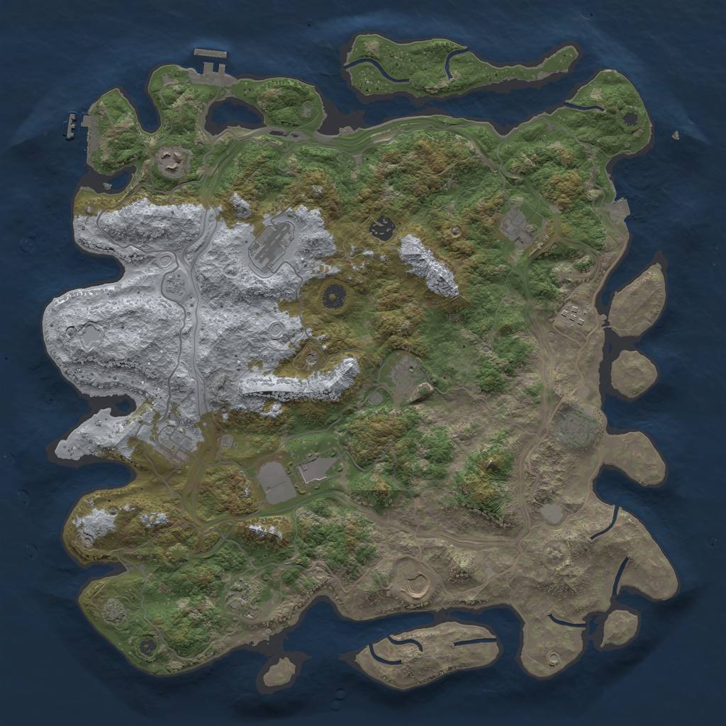 Rust Map: Procedural Map, Size: 4500, Seed: 1977264195, 19 Monuments