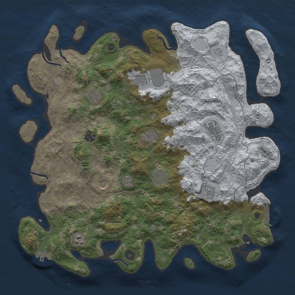 Rust Map: Procedural Map, Size: 4250, Seed: 4501, 19 Monuments