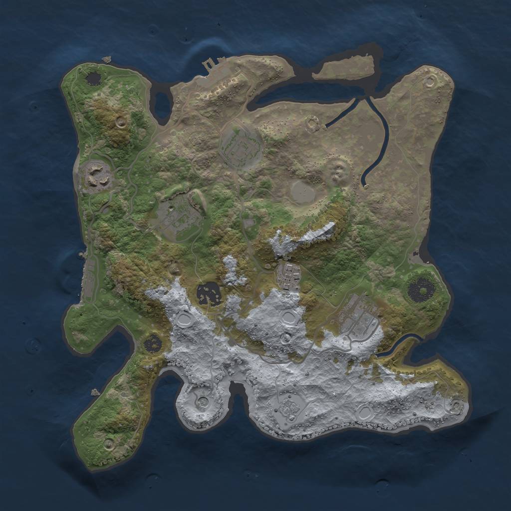 Rust Map: Procedural Map, Size: 3000, Seed: 1447773504, 13 Monuments