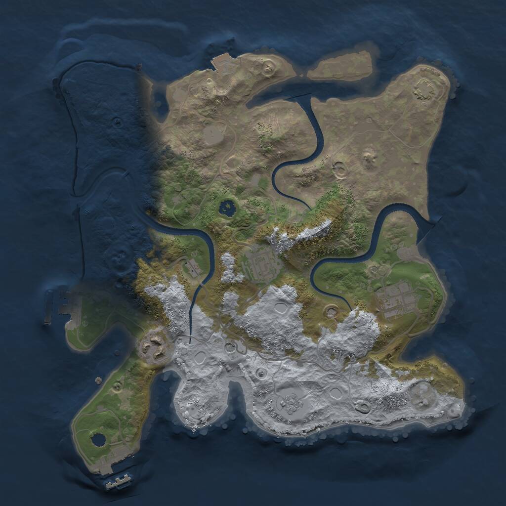 Rust Map: Procedural Map, Size: 3000, Seed: 1447773504, 9 Monuments