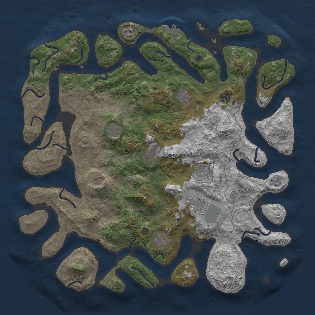 Rust Map: Procedural Map, Size: 4600, Seed: 5023, 17 Monuments