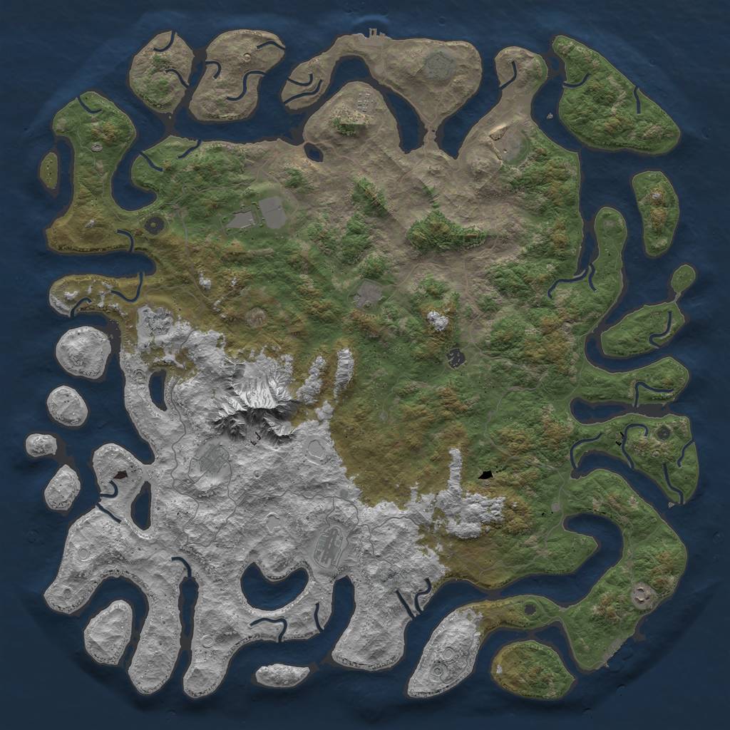 Rust Map: Procedural Map, Size: 6000, Seed: 346182470, 21 Monuments