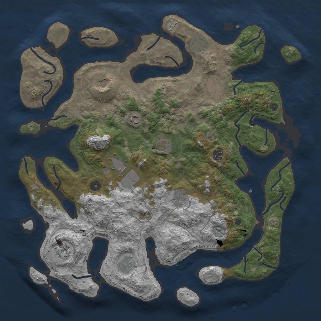 Rust Map: Procedural Map, Size: 4500, Seed: 1396458915, 15 Monuments