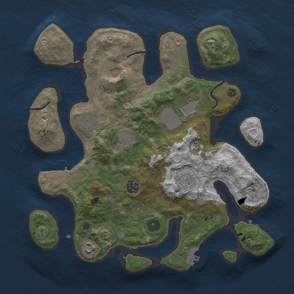 Rust Map: Procedural Map, Size: 3500, Seed: 24674, 15 Monuments