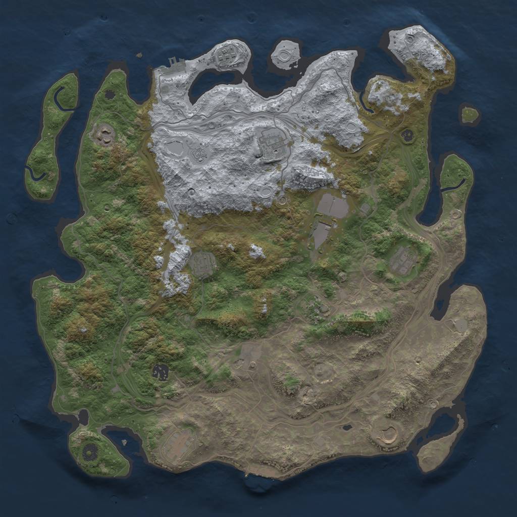 Rust Map: Procedural Map, Size: 4500, Seed: 45682, 20 Monuments