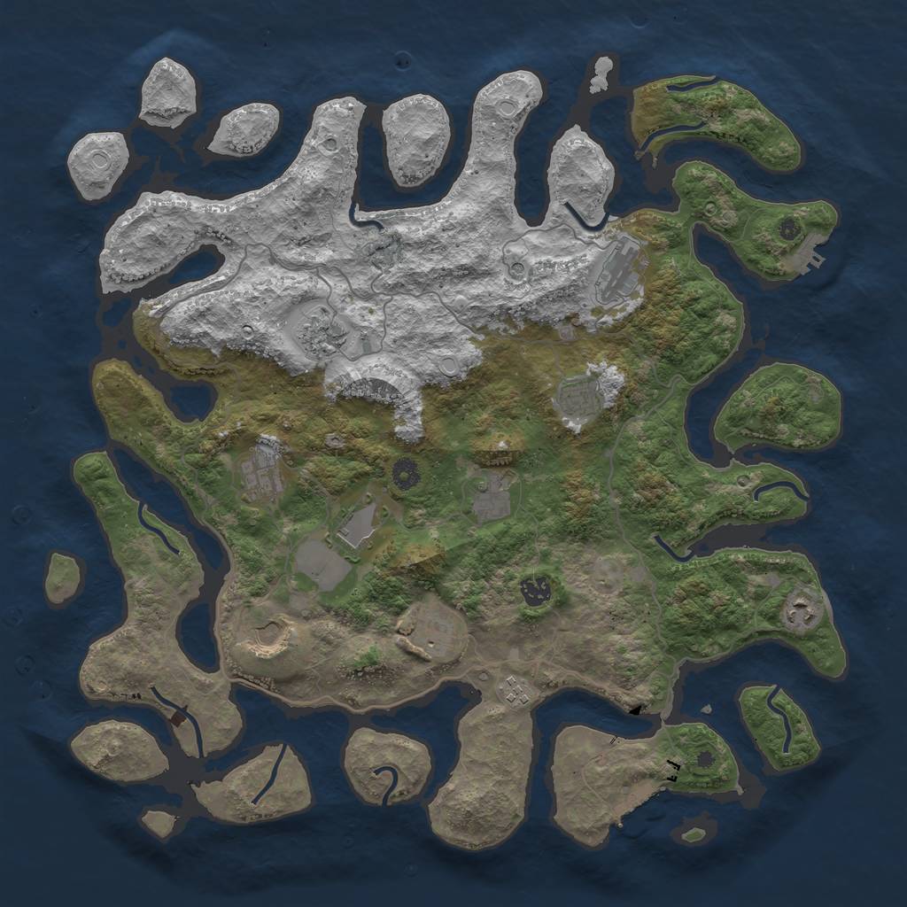 Rust Map: Procedural Map, Size: 4500, Seed: 1556297781, 22 Monuments