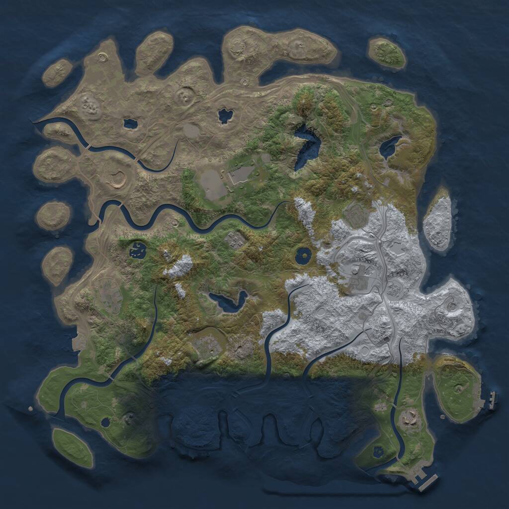 Rust Map: Procedural Map, Size: 4500, Seed: 30970133, 15 Monuments