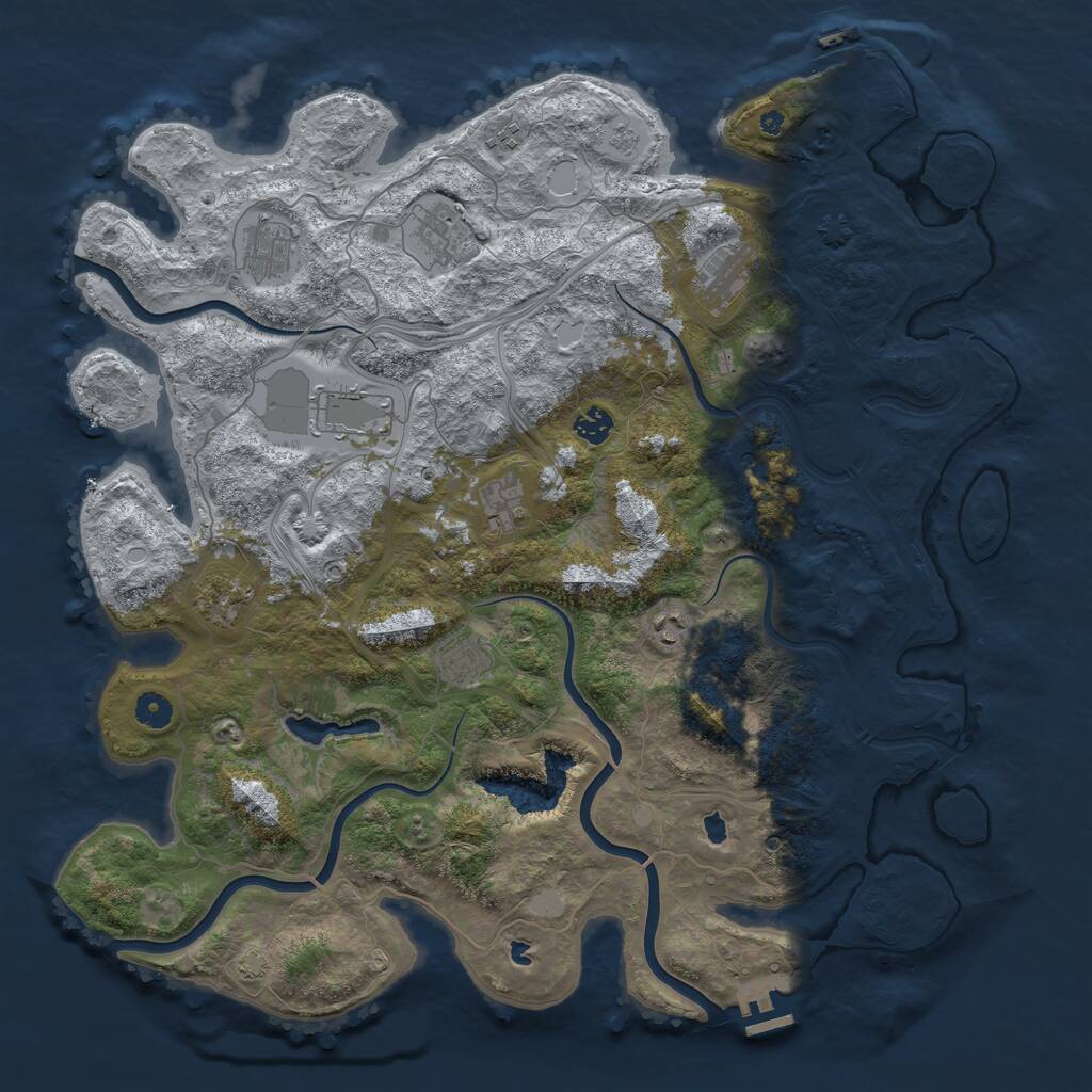 Rust Map: Procedural Map, Size: 4500, Seed: 376803781, 16 Monuments
