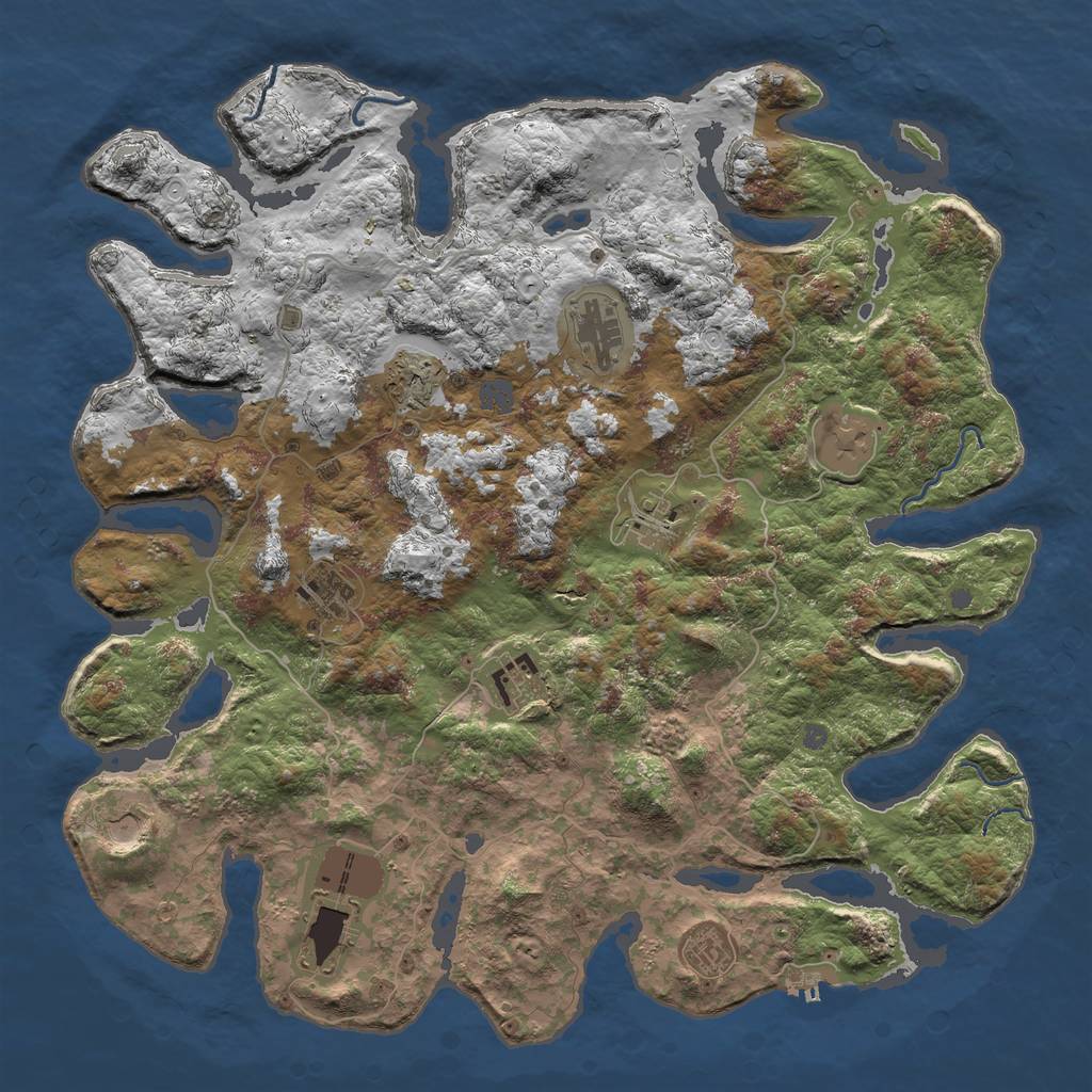 Rust Map: Procedural Map, Size: 4500, Seed: 416503579, 15 Monuments