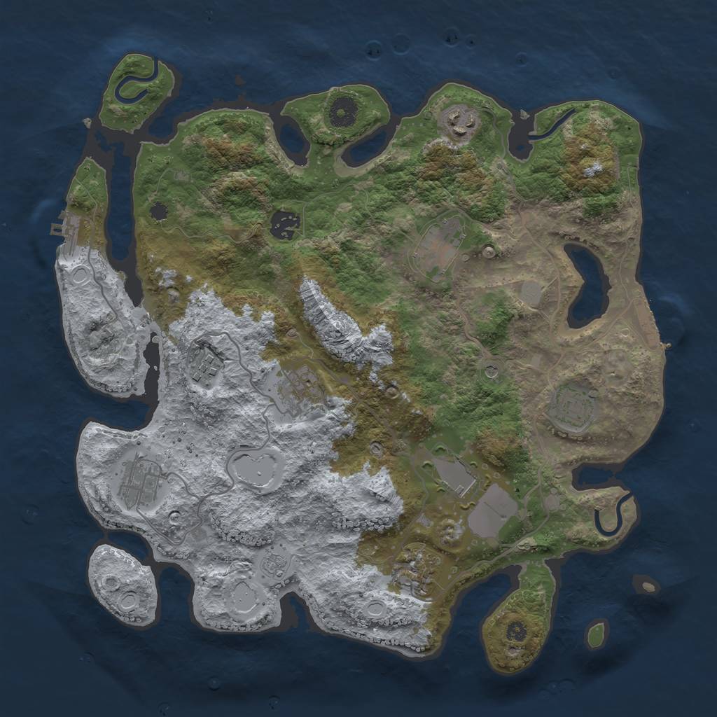 Rust Map: Procedural Map, Size: 3600, Seed: 1697216364, 16 Monuments