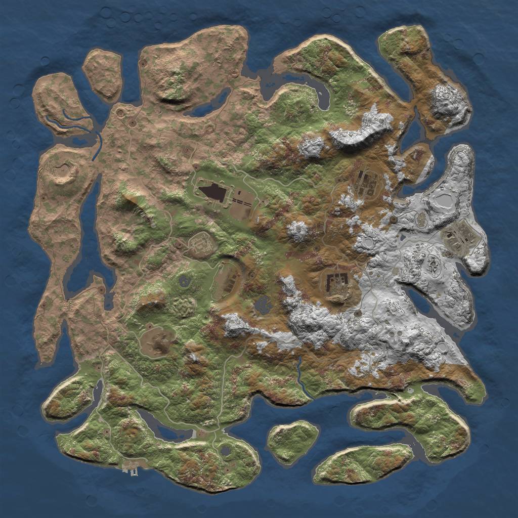 Rust Map: Procedural Map, Size: 4500, Seed: 1479333, 14 Monuments