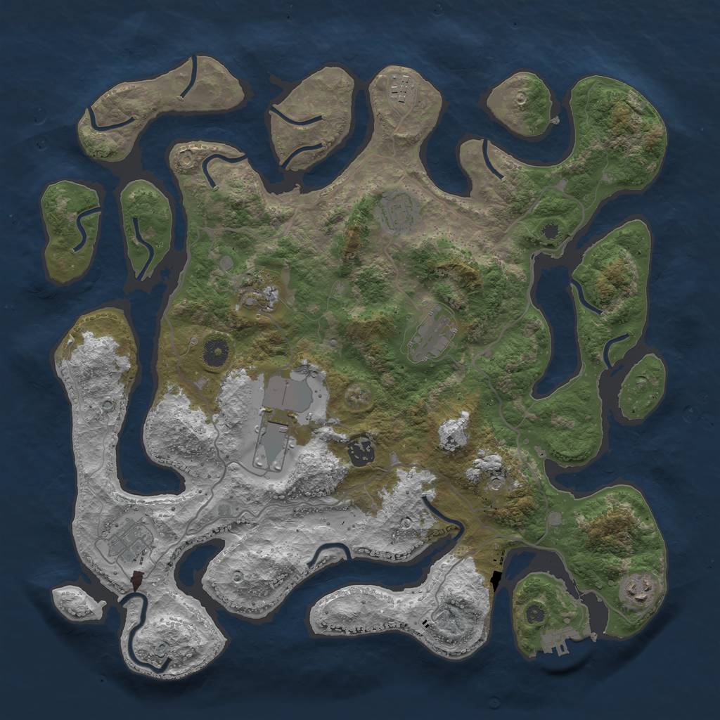 Rust Map: Procedural Map, Size: 4000, Seed: 88756, 12 Monuments