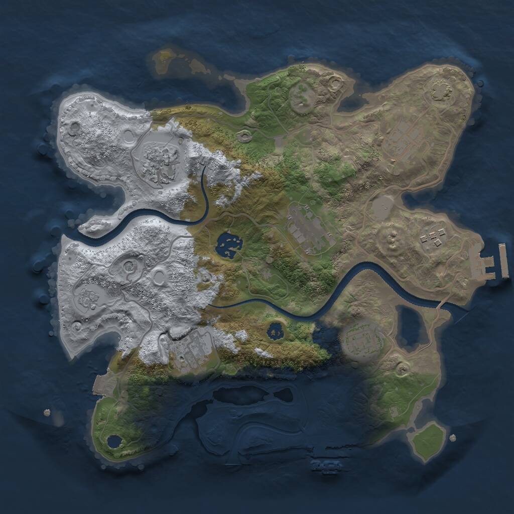 Rust Map: Procedural Map, Size: 3000, Seed: 4266, 13 Monuments