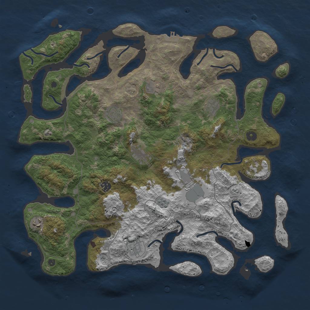 Rust Map: Procedural Map, Size: 4500, Seed: 5988416, 13 Monuments