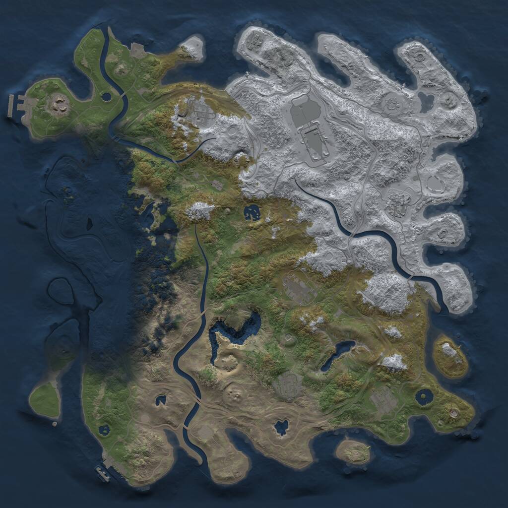 Rust Map: Procedural Map, Size: 4500, Seed: 17048673, 15 Monuments