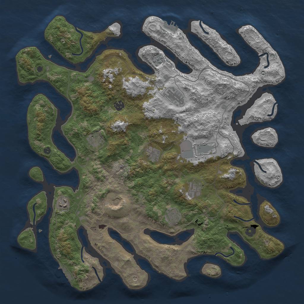 Rust Map: Procedural Map, Size: 4500, Seed: 17048673, 21 Monuments