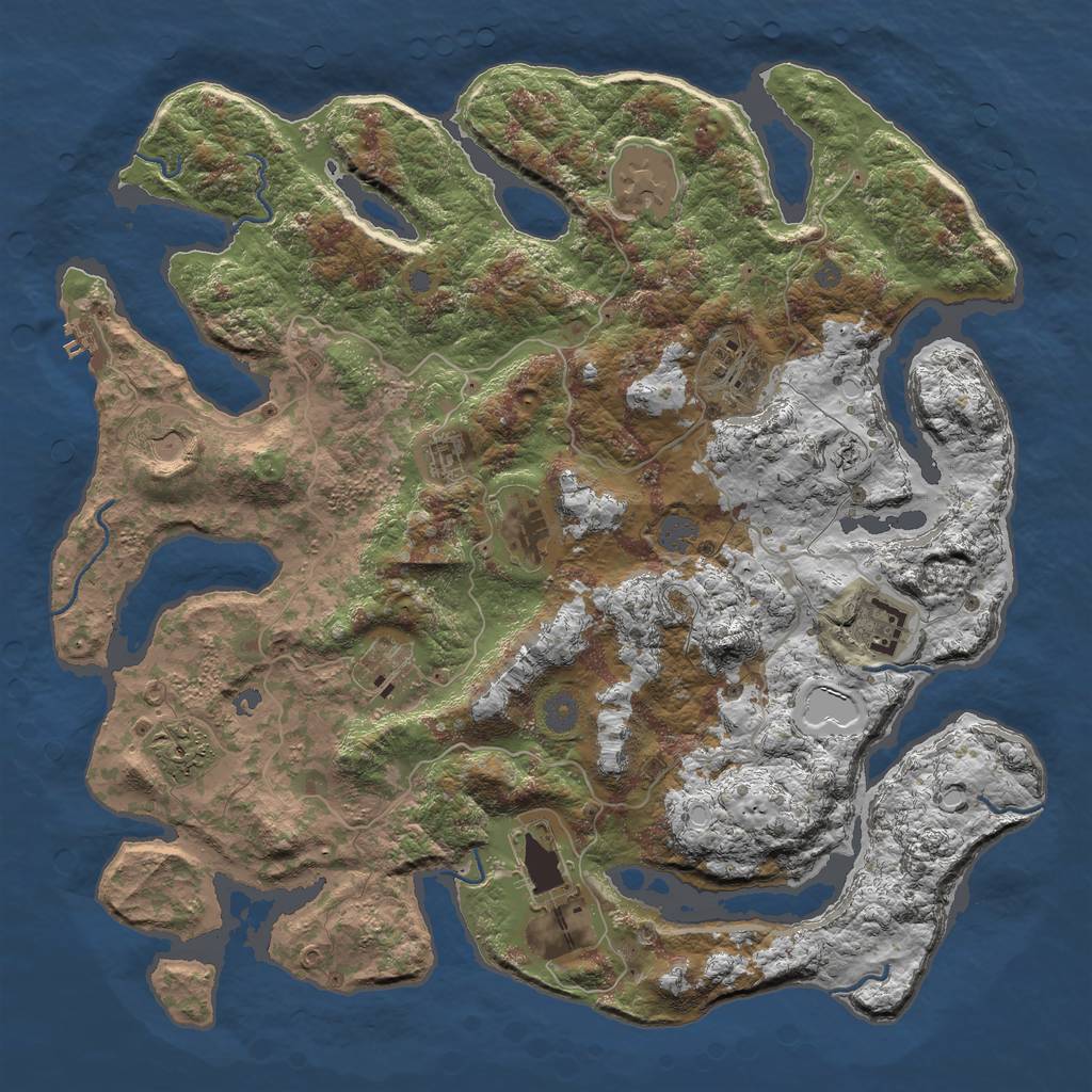 Rust Map: Procedural Map, Size: 4250, Seed: 71496617, 15 Monuments